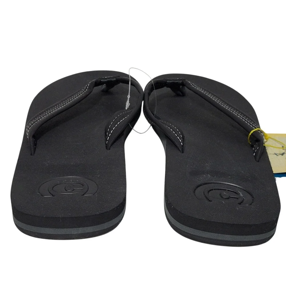 Cobian Oceanside Flip Flop Sandals Men Size 11 Black Arch Support Beach Pool NEW